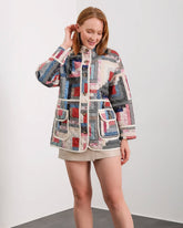 HatunAtila Cepli Desenli Kapitone Ceket - 7656-7