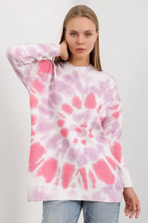 HatunAtila Desenli Bisiklet Yaka Uzun Kazak - 4769-49