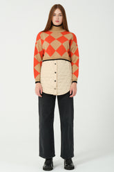 HatunAtila Kapitoneli Ekose Triko Kazak 4873 Vizon