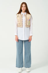 HatunAtila İşlemeli Yelek 5041 Taş