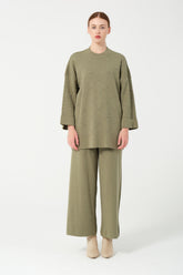 HatunAtila Taş Detaylı İkili Takım 25206 Haki