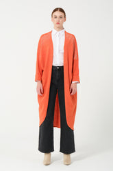 HatunAtila Oversize Sıra Taşlı Hera Kumaş Panço 8555 Turuncu