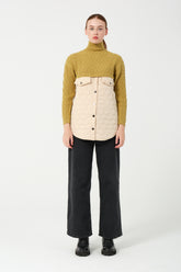 HatunAtila Kapinoneli Baklava Örgülü Triko Kazak 4874 Hardal