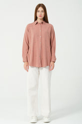 HatunAtila Pırlanta İşlemeli Oversize Triko Gömlek 8699