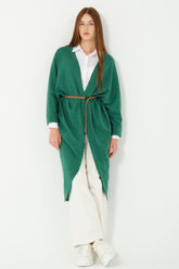 HatunAtila Triko Oversize Panço Hırka Yeşil - 8556