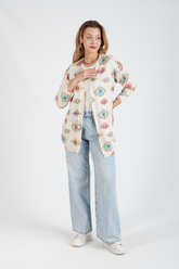 HatunAtila Desenli Uzun Triko Hırka - 5000-7