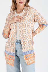 HatunAtila Desenli Uzun Triko Hırka - 5000-8