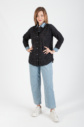 HatunAtila Dantel Gömlekli Kot Takım 8671 Siyah