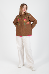 HatunAtila İşlemeli Kapitone Ceket - 7658-1