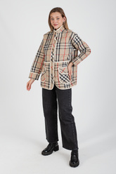 HatunAtila Cepli Desenli Kapitone Ceket - 7656-6