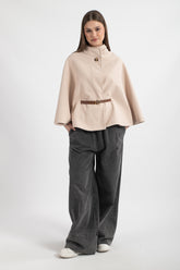 Hatun Atila Kaşe Pelerin Panço Bej - 8720