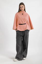 Hatun Atila Kaşe Pelerin Panço Koyu Pudra - 8720