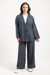 Hatun Atila Kadın Üç Bağcıklı Hırkalı Takım 8745 - Lacivert