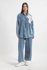 Hatun Atila Kurdela İşlemeli ve İnci Detaylı Kot Takım 7978