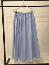 Beli Lastikli Cepli ve Astarlı Keten Etek 2558 - Mavi