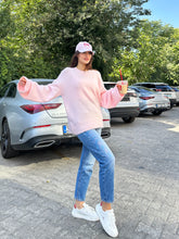 Oversize Salaş Yumuşak Dokulu Şardonlu Triko Kazak 2623 - Pembe