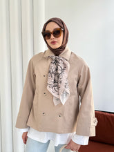 Kruvaze Yaka Kısa Trençkot 999001 - Bej