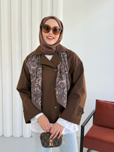 Kruvaze Yaka Kısa Trençkot 999001 - Kahverengi