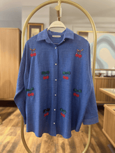 Hatun Atila Kiraz İşlemeli Taş Detaylı Gömlek