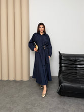 Belden Bağlamalı Gold Toka Detaylı Lastikli Modal Kumaş Etek Bluz Takım 002 - Lacivert