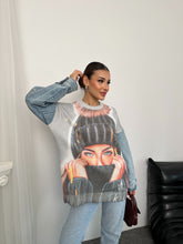 HatunAtila Desenli Bisiklet Yaka Kot Kollu Uzun Kazak - 4770-8