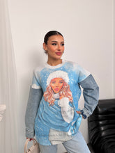 HatunAtila Desenli Bisiklet Yaka Kot Kollu Uzun Kazak - 4770-12