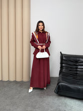 Oversize Gömlekli Geniş Paça Pantolonlu Rahat Kesim Basic Modal Kumaş İkili Takım 8974 - Bordo