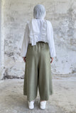 Hatun Atila Filamlı Keten Etekli Pantolon 8826 Haki