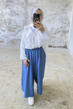 Hatun Atila Filamlı Keten Etekli Pantolon 8826 İndigo