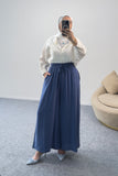 Beli Lastikli Salaş Palazzo Modal Pantolon 5221 - İndigo