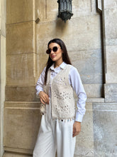 Deniz Kabuklu ve Pul Şerit Detaylı Süzene Yelek 5242 - Bej