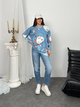 HatunAtila Desenli Bisiklet Yaka Uzun Kazak - 4769-45