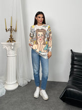 HatunAtila Desenli Bisiklet Yaka Uzun Kazak - 4769-47