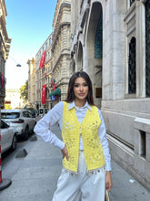 Deniz Kabuklu ve Pul Şerit Detaylı Süzene Yelek 5242 - Sarı