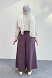 Beli Lastikli Geniş Paça Modal Etekli Pantolon 8809 - Mor