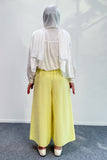 Beli Lastikli Geniş Paça Modal Etekli Pantolon 8809 - Sarı