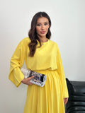 Overlok Detaylı Bluzlu ve Etekli İkili Takım 8045 - Sarı