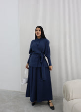 Hatun Atila Yazlık Etek Pantolonlu İkili Takım 2510 Lacivert