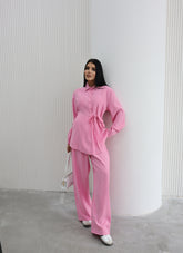 Hatun Atila Yazlık Pantolonlu İkili Takım 8810 Pembe