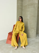 Hatun Atila Modal Kumaş Gömlekli İkili Takım 5203 - Yağ Yeşili