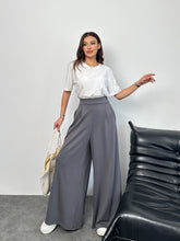 Arka Beli Lastikli Pileli Detaylı Oysho Geniş Paça Palazzo Pantolon 8903 - Antrasit