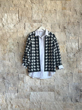 HatunAtila Kaz Ayak Desenli Triko Hırka Siyah - 3028-2