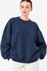 Şardonlu Üç İplik Sweatshirt Lacivert -27762