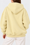 Kadın Fermuarlı Kapüşonlu Cepli Oversize Sweatshirt Hırka 27701 - Sarı