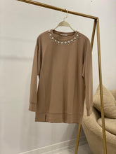 HatunAtila Yakası Taş İşlemeli Modal Kumaş Sweat