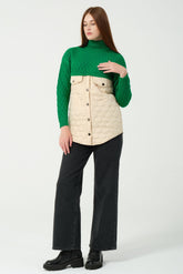 HatunAtila Kapinoneli Baklava Örgülü Triko Kazak 4874 Yeşil