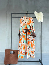 Desenli Belden Bağlamalı Deniz Yıldızı Detaylı Uzun Kimono 0126 - Kahve