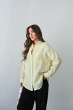 Yazlık Rahat Kesim Müslin Kumaş Uzun Kollu Gömlek 3833 - Sarı