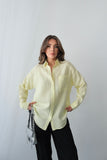 Yazlık Rahat Kesim Müslin Kumaş Uzun Kollu Gömlek 3833 - Sarı