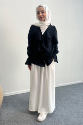 Fırfır Detaylı Uzun Kollu Gömlek 8854 - Siyah